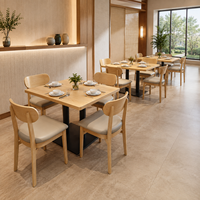 Moderne Hotel-Esszimmermöbel Holztische Rund und Rechteckig und Gepolsterte Stühle für Restaurant- und Bankettprojekte
