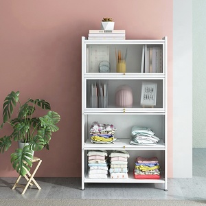 Mueble de Cocina Moderno <span class=keywords><strong>Steelite</strong></span> con Puerta de PP para Estante de Piso Desmontable de Tres Niveles, Estante de Almacenamiento Metálico Ecológico - Product Image 3