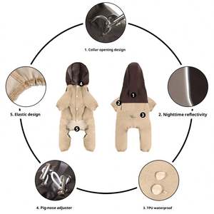 Impermeable para Perros de Alta Calidad al por Mayor de Fábrica, Cortavientos de Lujo, Resistente al Agua, Ropa para Perros con Tela Impermeable T400 para Exteriores - Product Image 3