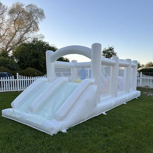 Большая Коммерческая комбинированная надувная полоса препятствий с горкой для детей, взрослых, надувной замок, полоса препятствий на открытом воздухе - Product Image 6