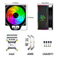 Ventilateur de refroidissement CPU SNOWMAN PWM 4 broches + 5V 3 broches ARGB, 4 caloducs, pour PC, compatible Intel LGA 1700 1200 1150 1151, ventilateur CPU 120 mm