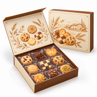 Boîte d'emballage pour biscuits personnalisée, boîte cadeau en papier rigide de luxe avec couvercle, logo personnalisé pour biscuits emballés individuellement, vente en gros