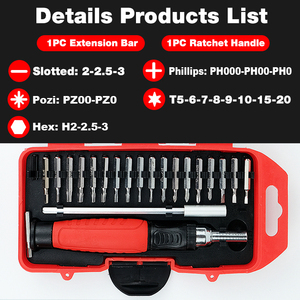 21Pcs Multifunction Repair Tool Kit Phillips Slotted <strong>Hex</strong> Pozi <strong>Torx</strong> T8 Head Screws Precision Screwdriver Bit <strong>Set</strong> with Case - Product Image 2