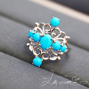 Bague en argent 925 vintage pour femme, sertie de cristaux et de strass, série Counterattack - Product Image 3