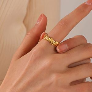 INS Style Trendy Twisted <b>Ring</b> for Women Adjustable High End Golden <b>Finger</b> <b>Ring</b> Minimalist Design Best Selling Jewelry - Product Image 2
