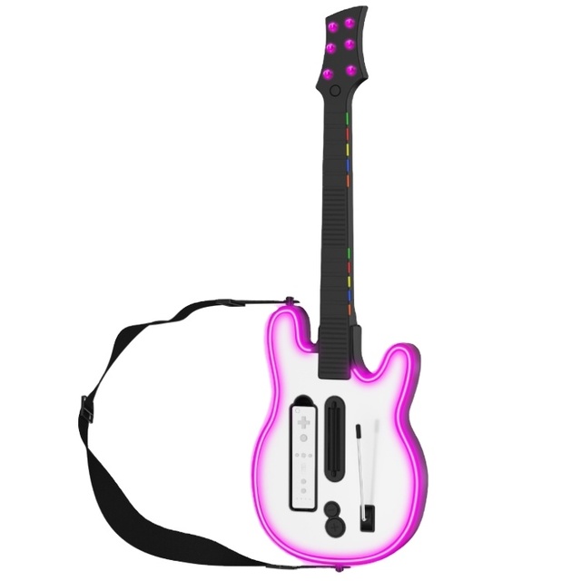 Plug and Play With RGB Light Wireless Guitar Controller for Nintendo Wii Games Accessories