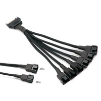 Angitu 22awg Sata 15Pin Fuente de alimentación a VENTILADOR DE CPU/PWM Adaptador de conversión de refrigeración 1x 2x 3x 4x 5x 6x3Pin 4pin Sata a ventilador Cable de alimentación