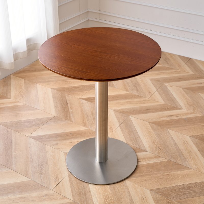 80 rondes en noyer + disque en acier inoxydable