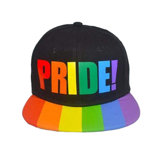 Casquette snapback noire avec inscription Rainbow Pride et visière colorée - Product Image 1