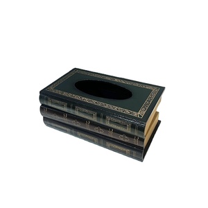 Wholesale Custom Design Luxury Classical Home Decoration Wood Tissue <strong>Box</strong> Holder ,Hard Cover <strong>Books</strong> <strong>Box</strong> - Product Image 3