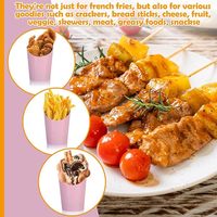 Gobelet jetable en papier pour frites, gaufres, chips de maïs, boîte de rangement alimentaire, tasse à café jetable