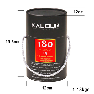 Ensemble <span class=keywords><strong>de</strong></span> crayons <span class=keywords><strong>de</strong></span> couleur professionnels KALOUR 180 couleurs dans une boîte en <span class=keywords><strong>papier</strong></span> ronde avec mine douce et couleurs vibrantes pour la coloration et le <span class=keywords><strong>dessin</strong></span> - Product Image 6