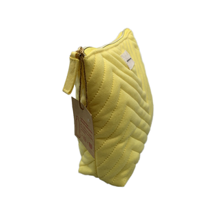 Bolsa de maquillaje con logotipo personalizado, organizador de cosméticos amarillo de gran capacidad, bolsa de lavado de viaje, neceser de belleza portátil, respetuoso con el medio ambiente - Product Image 3