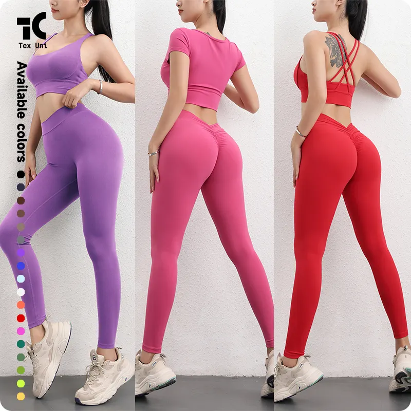 Peach Butt Back V Pantalon de yoga nu pour femme ins Taille haute Butt-Lifting Shapewear Yoga Sports Fitness V Cut Leggings