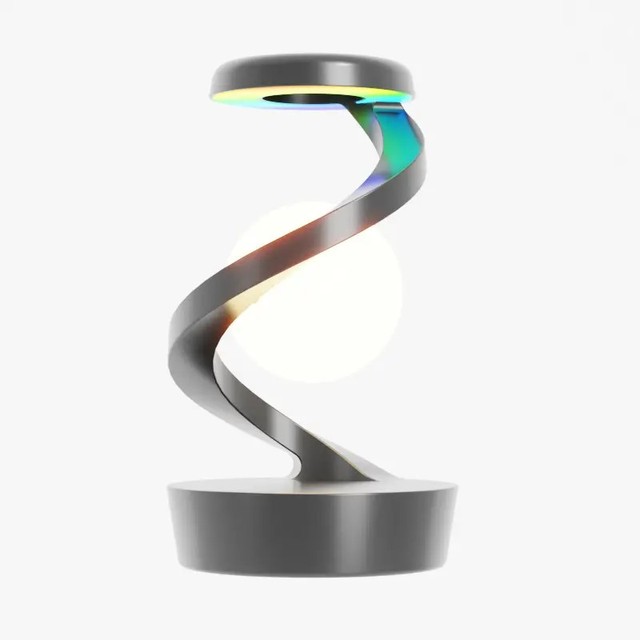 Creative Modern Design 15W Wireless Charging RGB Atmosphere Night Light Floating Rotating LED Table Lamp for Bedroom Home Decor