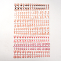Pointes d'Extension d'Ongles en Gel Acrylique Souple de 16 Tailles, Pointes d'Ongles Pré-préparées, Vente en Gros, Courtes, Noir, Amande, Pointes Françaises, 160 Pièces