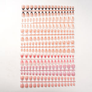 Puntas de extensión de <span class=keywords><strong>uñas</strong></span> <span class=keywords><strong>acrílicas</strong></span> de gel suave de 16 tamaños, puntas de <span class=keywords><strong>uñas</strong></span> prepreparadas, venta al por mayor, diseños de <span class=keywords><strong>uñas</strong></span> de Punta francesa negra almendra corta, 160 Uds. - Product Image 4