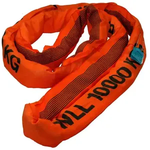 10Ton Heavy duty high ton 7:1 safety harness orange polyester lifting round sling
