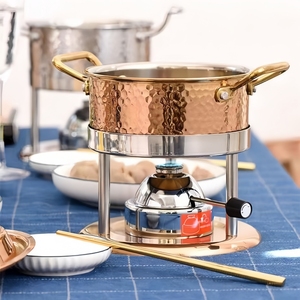 Precio de fábrica Bajo MOQ Stock Cazuela Plato Tres capas Sopa de acero inoxidable Stock Olla Martillo Patrón Utensilios de cocina - Product Image 6