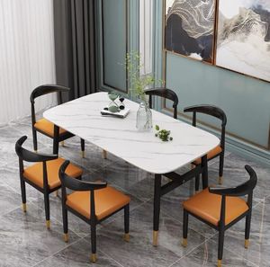 <span class=keywords><strong>Table</strong></span> à manger commerciale de luxe légère <span class=keywords><strong>Table</strong></span> à manger rectangulaire contre le <span class=keywords><strong>mur</strong></span> Combinaison <span class=keywords><strong>table</strong></span> à manger et chaise d'hôtel de location - Product Image 1