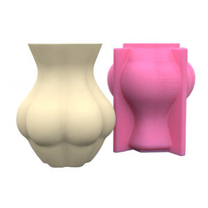 Facile à utiliser 3D surface lisse fine rétro classique bouteille elliptique bricolage silicone béton résine plâtre pot pot moule - Product Image 6
