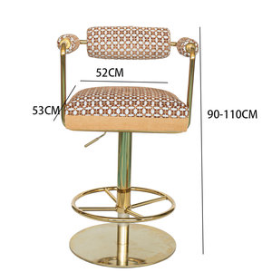 Tabouret pivotant élégant bleu roi tressé avec coussin épais, dossier en forme de baril, colonne <span class=keywords><strong>métallique</strong></span>, base en fer, repose-pieds annulaire, idéal pour club de plage - Product Image 4