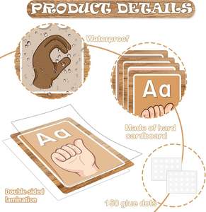 Tablón <span class=keywords><strong>de</strong></span> anuncios <span class=keywords><strong>de</strong></span> lenguaje <span class=keywords><strong>de</strong></span> <span class=keywords><strong>señas</strong></span>, tarjeta <span class=keywords><strong>de</strong></span> aprendizaje del alfabeto, conjunto decorativo para <span class=keywords><strong>el</strong></span> aula, suministros escolares para <span class=keywords><strong>el</strong></span> hogar elemental - Product Image 3