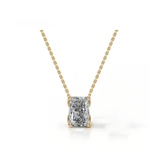 2ct Radiant Solitaire Prong Moissanite hanger 925 <span class=keywords><strong>sterling</strong></span> zilver 18K verguld collier Moissanite sieraden voor vrouwen - Product Image 4