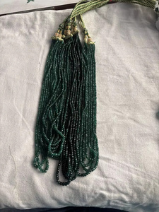 Cuentas de Esmeralda Natural Facetadas y Pulimentadas, Piedras Preciosas Sueltas de 11 Quilates, 18 Pulgadas, Diseño Antiguo para Joyería al por Mayor, Color Verde - Product Image 2