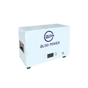 Bloopower 5 Kwh 10 Kwh 48V uso doméstico fuente de respaldo de iones de litio Lifepo4 potencia de montaje en pared 5Kw inversor batería de almacenamiento de energía Solar