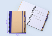 Carnet promotionnel A5 à spirale pour étudiants, en papier kraft, imprimé UV, avec couverture en papier colorée, portable, pour services commerciaux