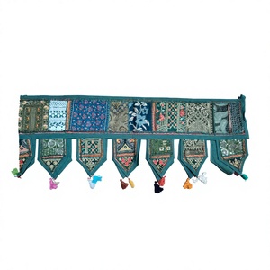Voilage de porte brodé fait main en patchwork, rideau suspendu Toran, bannière décorative pour fenêtre, cadeau de printemps pour elle - Product Image 1