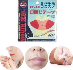 Masker Anti-Dengkur Jepang Bentuk-X, Plester Die Cut BOPP, Plester Mulut Panas, Perekat Akrilik, Pernapasan Hidung Lebih Baik, Poliester - Product Image 2