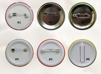 Logo personnalisé bas prix bouton personnalisé insignes broche imprimé Logo blanc étain bouton insigne pièces 37Mm 58Mm