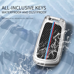<span class=keywords><strong>Coque</strong></span> de <span class=keywords><strong>clé</strong></span> de voiture en métal et fibre de <span class=keywords><strong>carbone</strong></span> personnalisable en gros avec logo de voiture, nouveau design - Product Image 4
