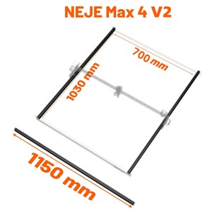 Rail de guidage en aluminium noir <span class=keywords><strong>NEJE</strong></span> pour graveur et découpeur laser <span class=keywords><strong>NEJE</strong></span> <span class=keywords><strong>Max</strong></span> 4/<span class=keywords><strong>NEJE</strong></span> <span class=keywords><strong>3</strong></span> <span class=keywords><strong>Max</strong></span> V2/<span class=keywords><strong>NEJE</strong></span> <span class=keywords><strong>Max</strong></span> 4 V2, kit d'extension de l'axe Y - Product Image 4