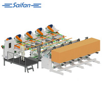 Saifan Automatique Horizontal Haute Précision Max. Machine à découper le bois à scie circulaire à 5 lames, alimentation 20 m/min, commande PLC, 30,5 kW