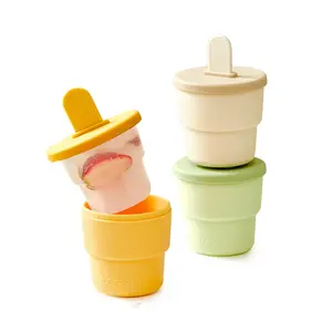 2 in1 Cup shape Silicone Ice cream Popsicle Molds with Sticks