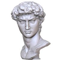 Édition en gros tout blanc résine David buste Statue demi-corps Sculpture Figurine d'art religieux pour la décoration de la maison et du bureau