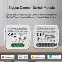 Le module de commutateur de gradateurs intelligents Tuya ZigBee WiFi prend en charge les lumières LED de contrôle à 2 voies interrupteur à intensité variable fonctionne avec Alexa Google Home