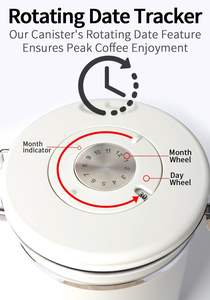 Factory <b>Stainless</b> <b>Steel</b> 250/500/750g Airtight Canister Sugar <b>Food</b> <b>Containers</b> Coffee Bean Tea Canister with CO2 Valve & Spoon - Product Image 3
