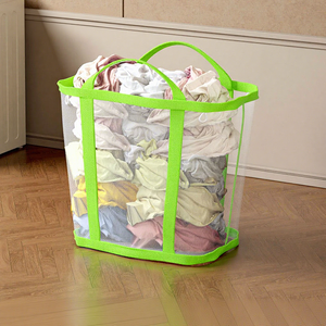 Panier à linge pliable et portable en maille pour dortoirs et maisons, écologique, résistant à l'eau, pour ranger les vêtements sales et les chaussettes - Product Image 1
