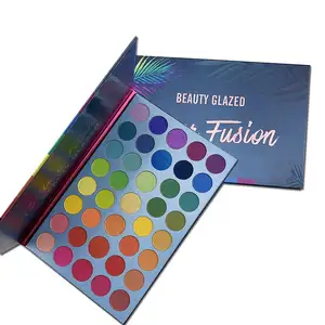 Sıcak moda renk Fusion göz farı paleti 39 renkli Neon sarı göz Pigment mat Glitter fosforlu