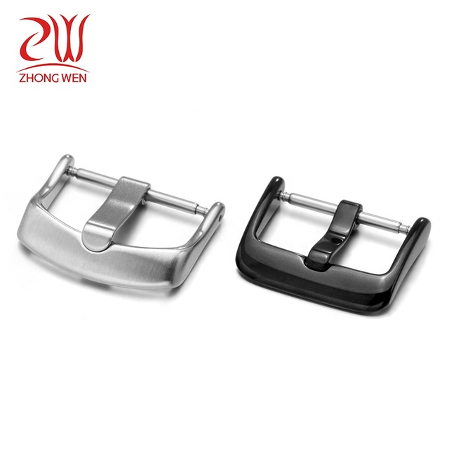 Wholesale Stainless Steel 20mm Watch Parts Shiny Polished PVD Black 22mm Watch Strap Buckle Hardware
