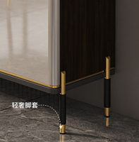 Buffet console contemporain avec portes coulissantes en cannage