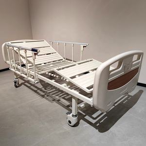 Lit d'hôpital standard d'approvisionnement d'usine <span class=keywords><strong>avec</strong></span> matelas, lit de soins à domicile manuel à 2 fonctions, garantie de 3 ans - Product Image 6