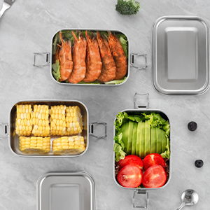 Stainless Steel Lunch <b>Box</b> With Removal Divider Dishwasher Safe for Adults School <b>Kids</b> Eco Friendly Rectangle Cylinder - Product Image 4