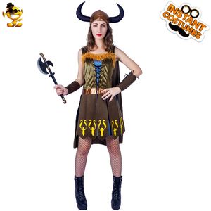 De las mujeres clásico vikingo vestido actuación escenario de Cosplay traje de Guerrero - Product Image 2