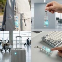 Porte-clés promotionnel portable en plastique avec bouton déverrouillable, impression numérique rétroéclairée, pour soulagement émotionnel et anti-stress