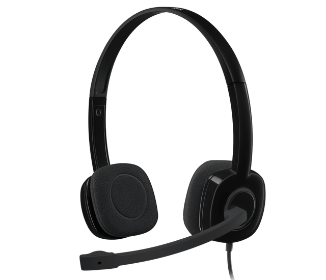 Original Logitech H151 Stereo 1.8m 3.5mm Audio Wired Music Headphone with Microphone Multi-Device Online Control for Gaming